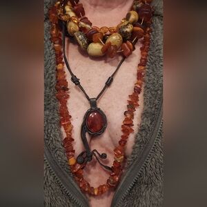 Set of 6 stunning rare smber necklaces.